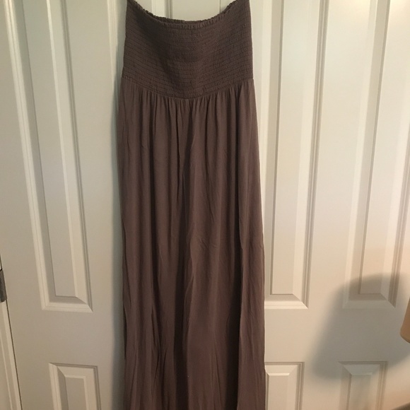 Michael Stars Smocked Strapless Maxi Slit Dress - Picture 2 of 3